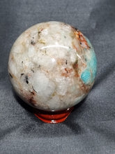 Load image into Gallery viewer, Amazonite and Hematoid Quartz Sphere 0262
