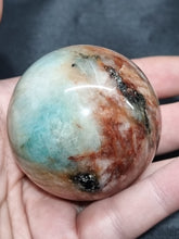 Load image into Gallery viewer, Amazonite and Hematoid Quartz Sphere 0263