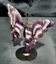 Load image into Gallery viewer, Chevron Amethyst Carved Wing Butterfly 0408