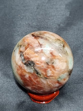 Load image into Gallery viewer, Amazonite and Hematoid Quartz Sphere 0263