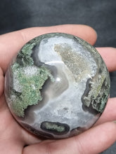 Load image into Gallery viewer, Moss Agate Sphere with druzies 0260