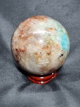 Load image into Gallery viewer, Amazonite and Hematoid Quartz Sphere 0265