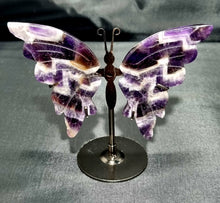Load image into Gallery viewer, Chevron Amethyst Carved Wing Butterfly 0409