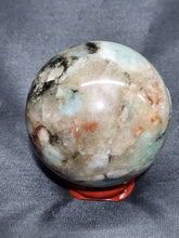 Load image into Gallery viewer, Amazonite and Hematoid Quartz Sphere 0264