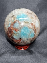 Load image into Gallery viewer, Amazonite and Hematoid Quartz Sphere 0262