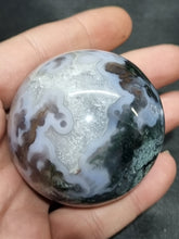 Load image into Gallery viewer, Moss Agate Sphere with druzies 0257