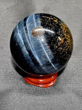 Load image into Gallery viewer, Hawkseye tigers eye (blue) Sphere 0165
