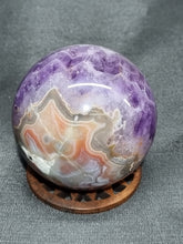 Load image into Gallery viewer, Amethyst and Crazy Lace Agate Sphere 0146
