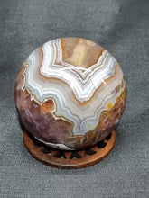 Load image into Gallery viewer, Amethyst and Crazy Lace Agate Sphere 0147
