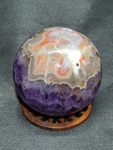 Load image into Gallery viewer, Amethyst and Crazy Lace Agate Sphere 0146
