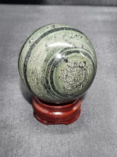 Load image into Gallery viewer, Green Zebra Jasper Sphere 0306
