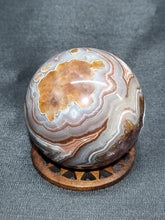 Load image into Gallery viewer, Amethyst and Crazy Lace Agate Sphere 0148
