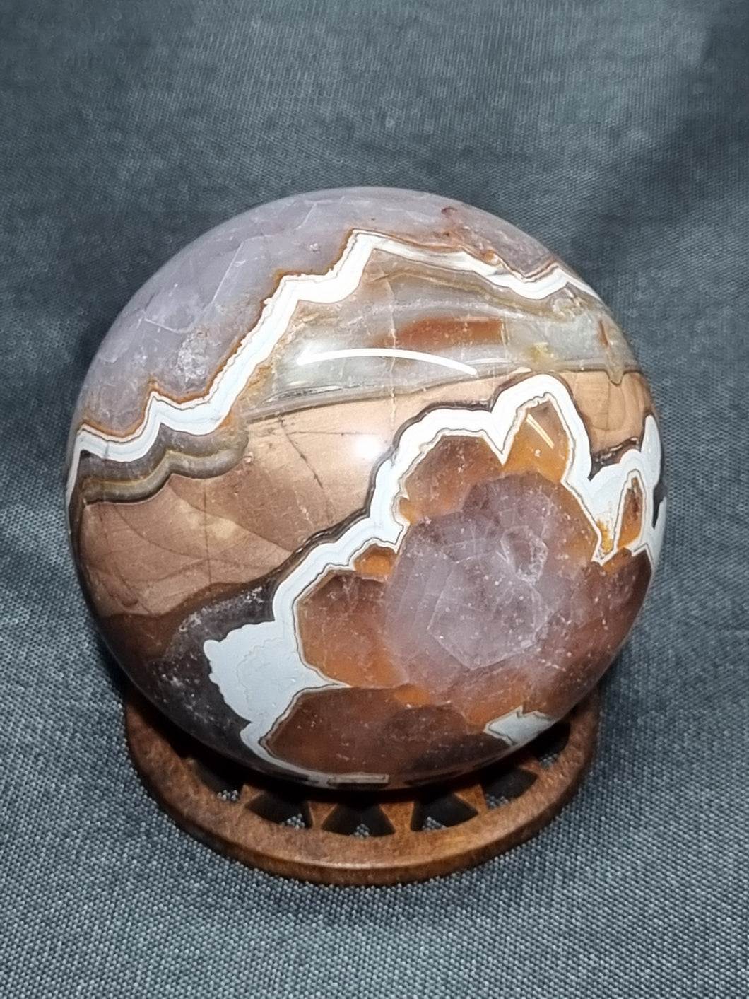 Amethyst and Crazy Lace Agate Sphere 0150