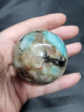 Load image into Gallery viewer, Amazonite and Hematoid Quartz Sphere 0264

