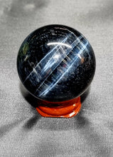Load image into Gallery viewer, Hawkseye Tiger's eye (blue) Sphere 0160
