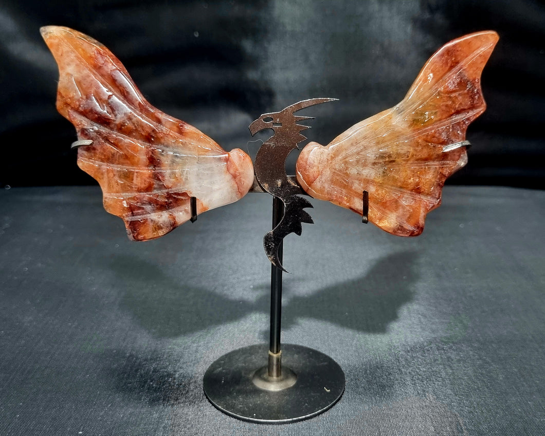 Hematoid Quartz (fire quartz) Carved Wing Dragon 0402