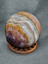 Load image into Gallery viewer, Amethyst and Crazy Lace Agate Sphere 0147
